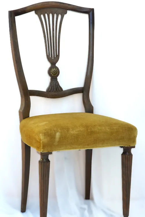 Vintage stoel - velvet groene zitting