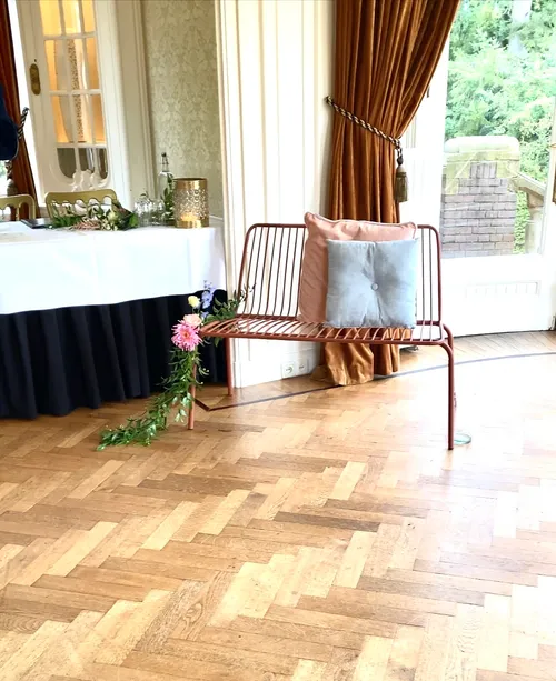 Trouwbankje - koraal - metaal