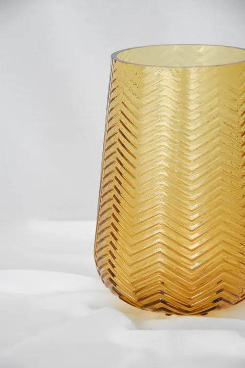 Relief vaas, oker geel - M
