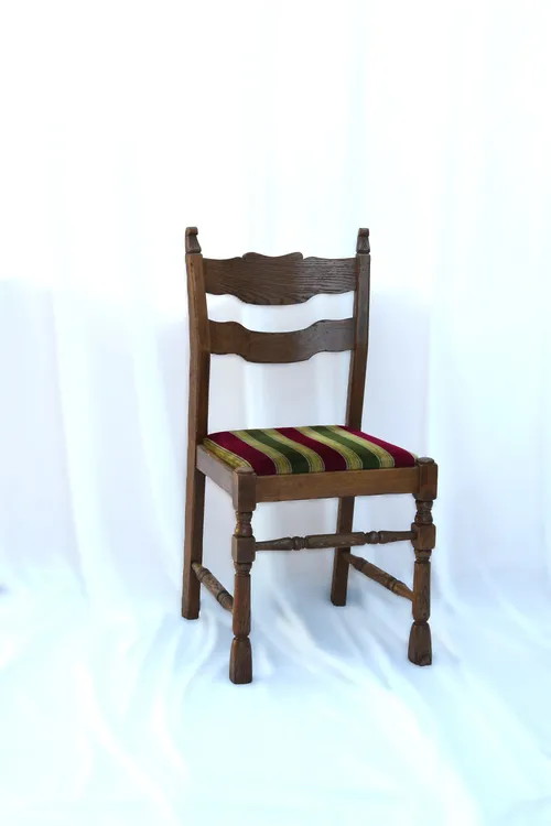 Vintage stoel - streepjes zitting