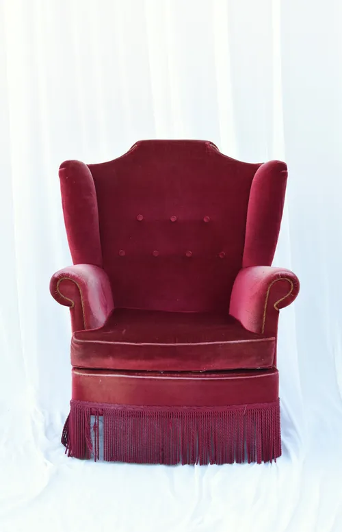 Dames fauteuil - bordeaux - met franjes