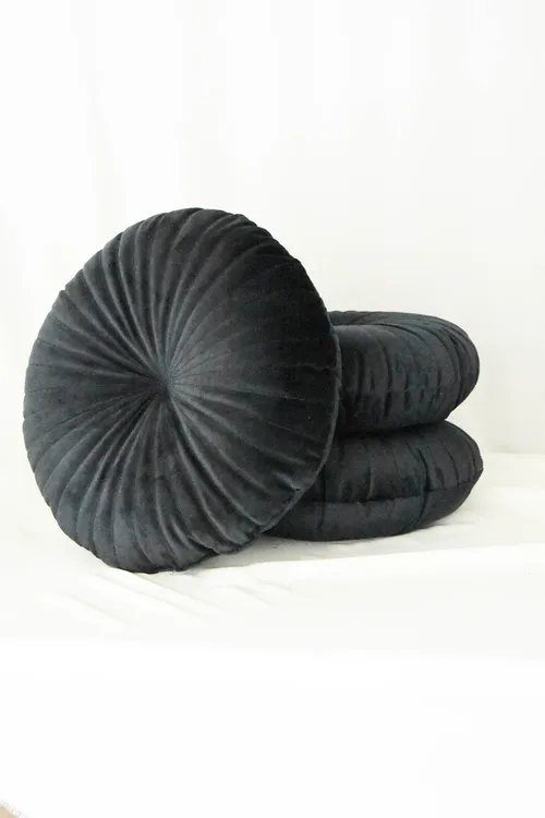 Rond kussen - donkerblauw