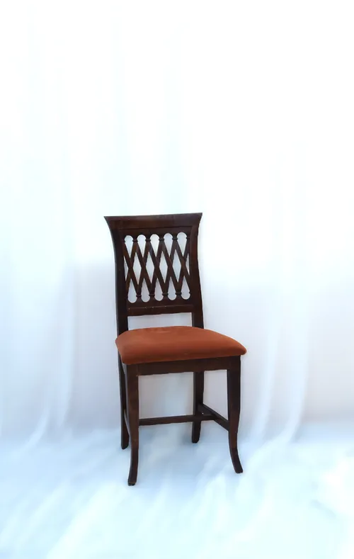 Vintage stoel - koraal roze zitting