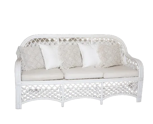 White Rattan Sofa
