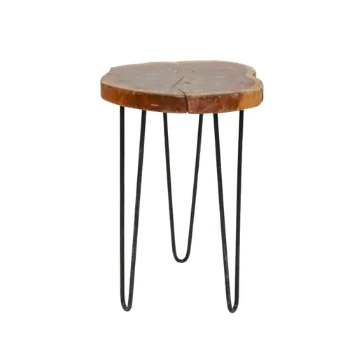 Wood Hairpin Side Table