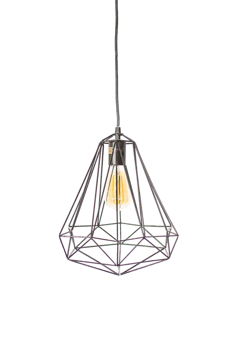 Black Large Geo Pendant