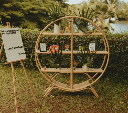 Round Rattan Bar Shelf