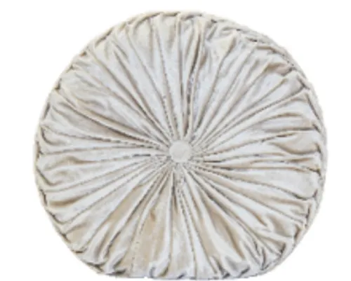 Grey Velvet Round Pillow