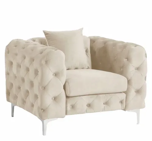 White Tufted Side Chair