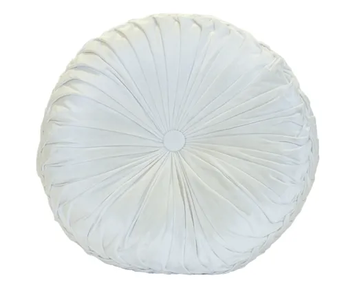 Cream Velvet Round Pillow