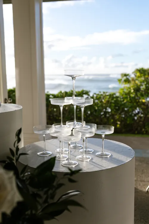 Clear Ribbed - Champagne Glass