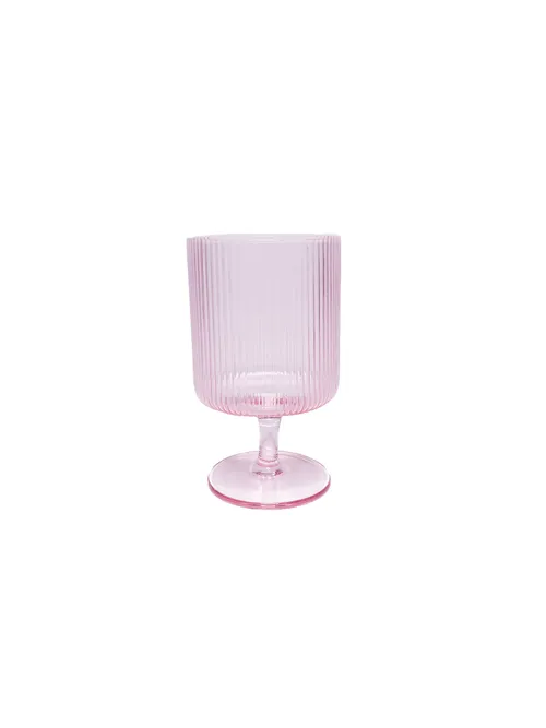 Pink Ribbed - Juice Glass
