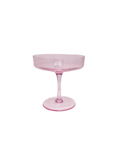 Pink Ribbed - Champagne Glass