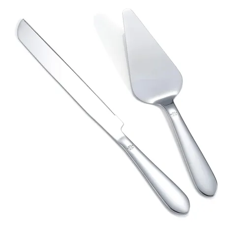 Cake Knife + Server Set - Silver