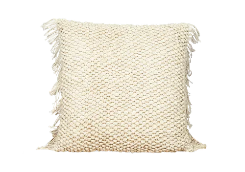 Ivory Fringed Pillow