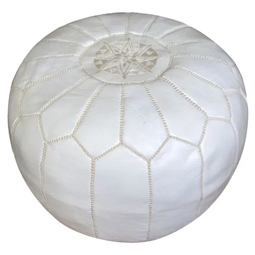 White Moroccan Pouf