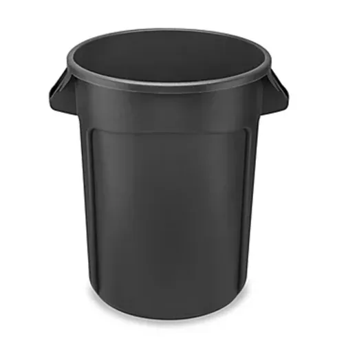 Trash Can - 30 Gallon, Black (W/ White Wrap)