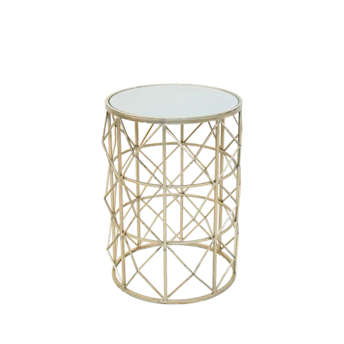 Mirrored Geo Side Table