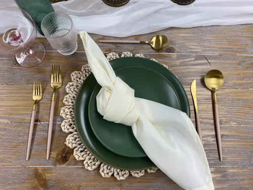 Tan Dipped Gold Flatware Set