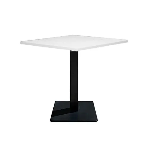 LES Bistro Square Black Base - White - 80 x 80 cm