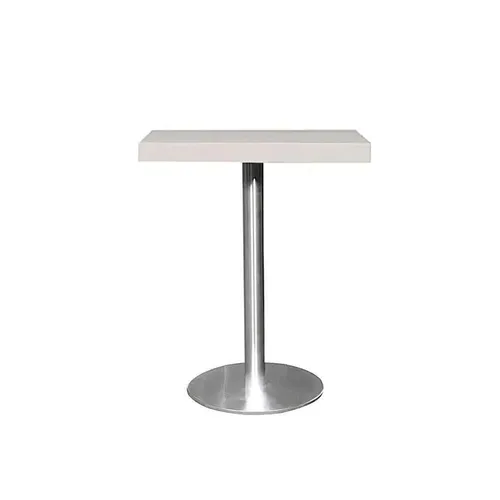 LES Square Design Bistro Table - Flat Base - White - 60 x 60 cm