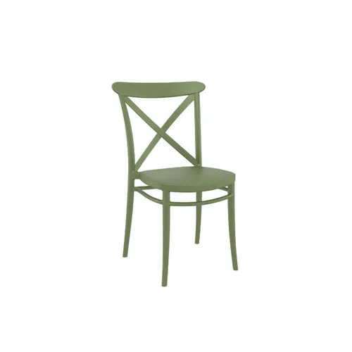 LES Garden Chair with Cross Backrest - Green
