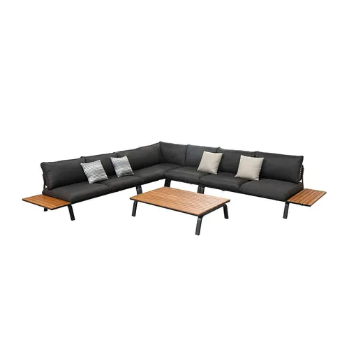 LES Milano Long Corner Lounge Set - Black