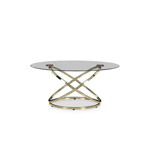 LES Round Glass Top Coffee Table - 96 cm