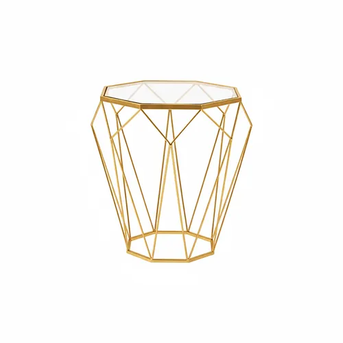 LES Diamond Design Side Table - Gold - 56 cm