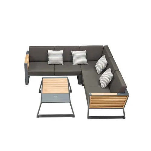 LES Higold New York Corner Lounge Set - Black / Black