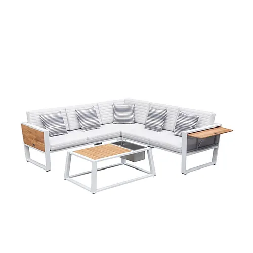 LES Higold York Corner Lounge Set - White /  White