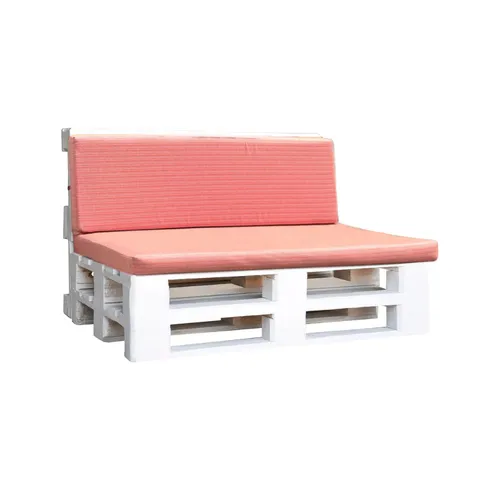 LES White Pallet Sofa - Orange Stripes