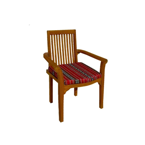 LES Teak Wood Outdoor Armchair - Red Sadu