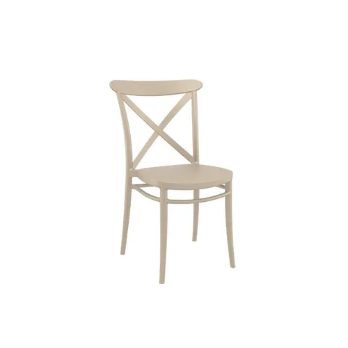 LES Garden Chair with Cross Backrest - Taupe