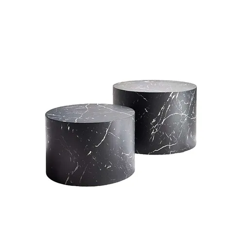 LES Round Set Coffee Table - Black - 50 - 58 cm
