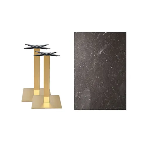 LES Gatsby Dining Table - Black Marble Top - 100 x 220 cm