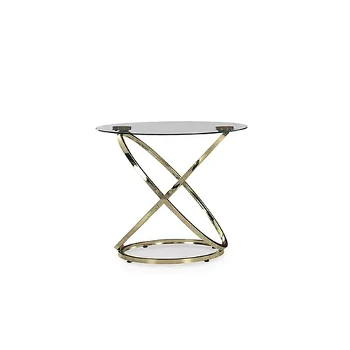 LES Round Glass Top Side Table - 65 cm