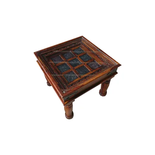LES Handcrafted Square Arabic Coffee Table - 60 x 45 x 60 cm