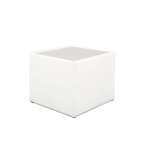 LES Lounge Side Table - Plexi Glass Top - White - 40 x 40 cm 