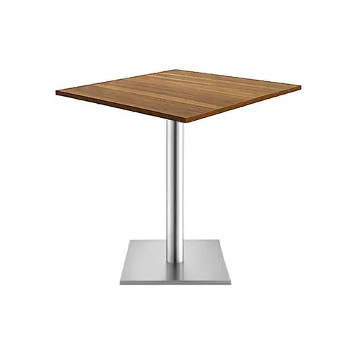 LES Bistro Square Steel Base - Walnut - 80 x 80 cm