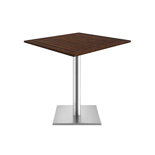 LES Bistro Square Steel Base - Teak - 80 x 80 cm
