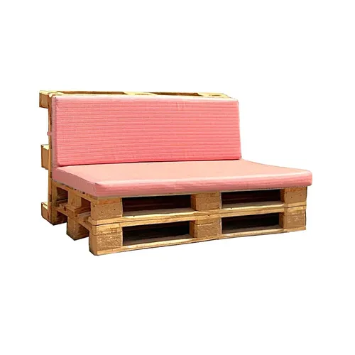 LES Wooden Pallet Sofa - Orange Stripes