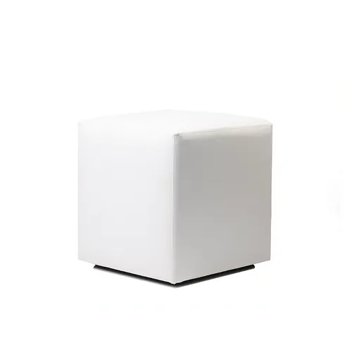 LES Lounge Leather Cube Seater - White - 45 x 45 cm