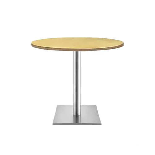 LES Bistro Square Steel Base - Ashwood - 80 cm