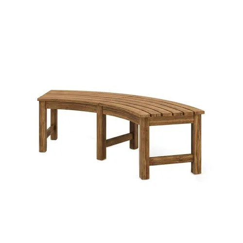 LES Curved Wooden Outdoor Bench