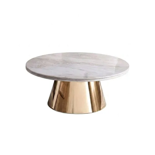 LES  Luxury Marble Top Round Coffee Table - 100 cm