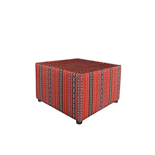 LES Majlis Style Corner Table - Red Sadu - 75 x 75 cm
