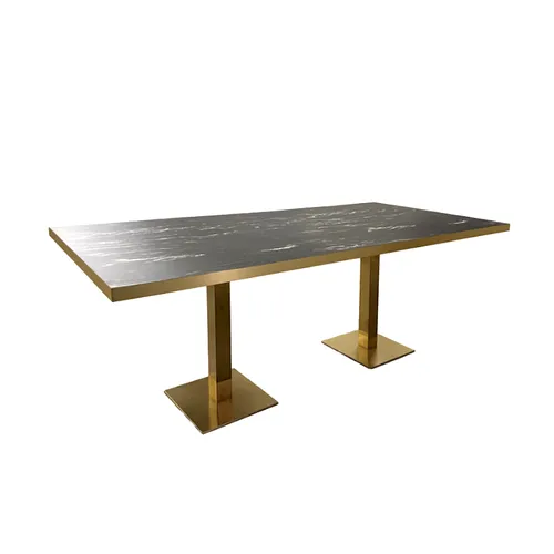 LES Gatsby Dining Table - Black Marble Top - 100 x 220 cm