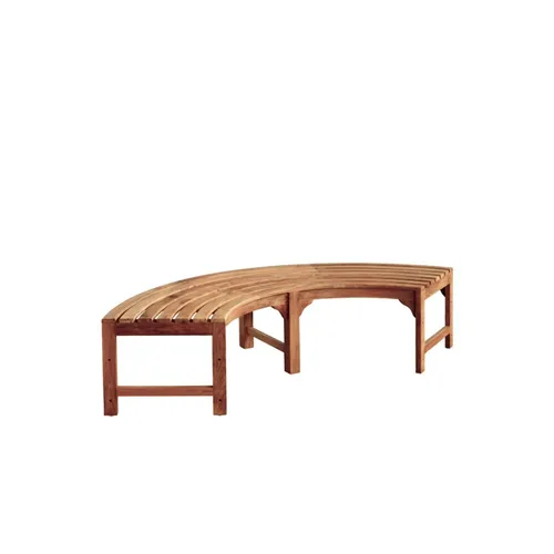 LES Curved Wooden Outdoor Bench