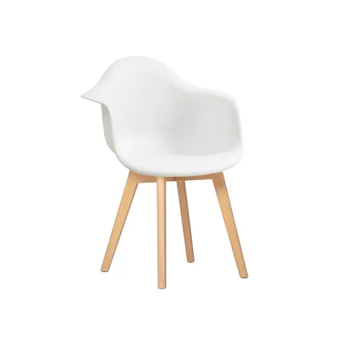 LES High Design Chair - White - Wooden Legs